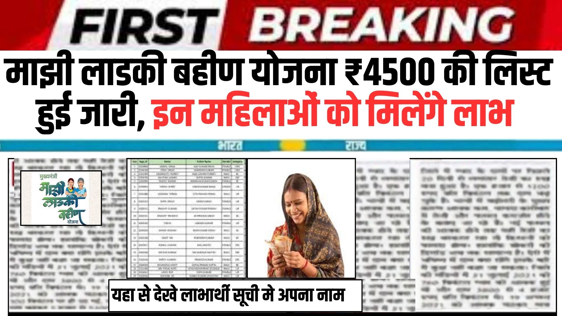 Majhi Ladki Bahin Yojana 4500 Rupees List